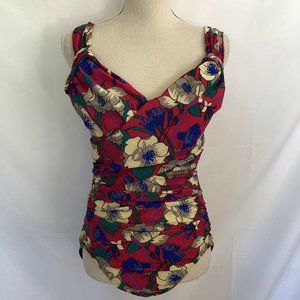 Lands' End One Piece Swim Suit Floral Drape 14